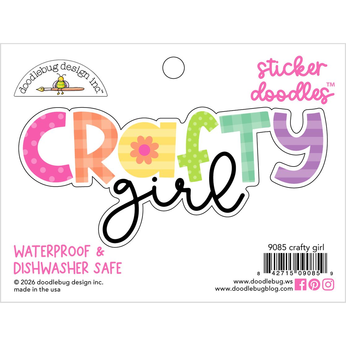 Doodlebug Water Bottle Sticker Doodles - Color Me Crafty