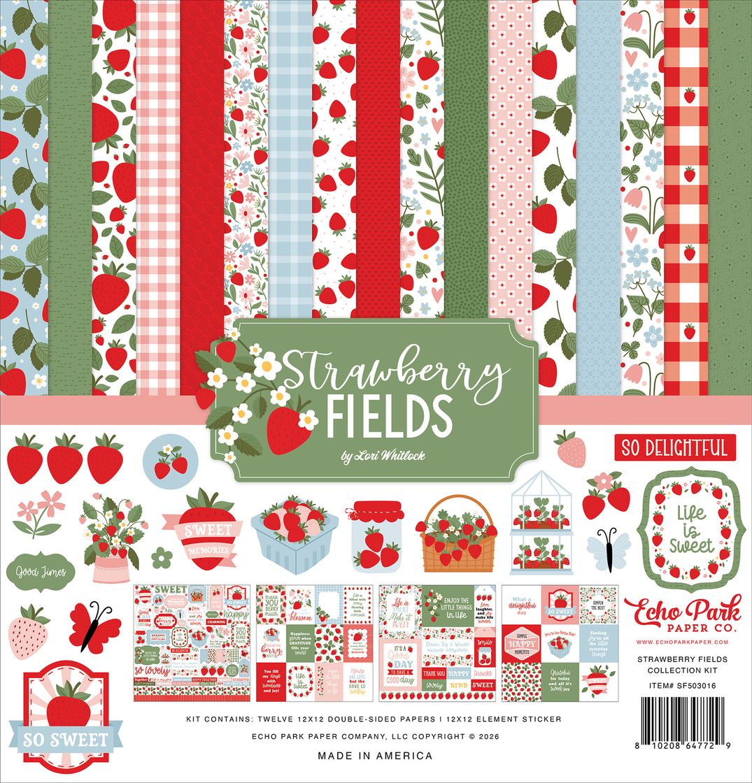 Echo Park Collection Kit 12"X12" - Strawberry Fields