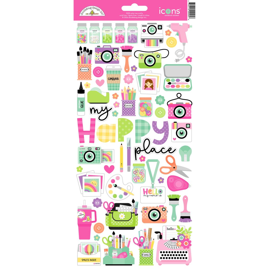 Doodlebug Icon Cardstock Stickers - Color Me Crafty