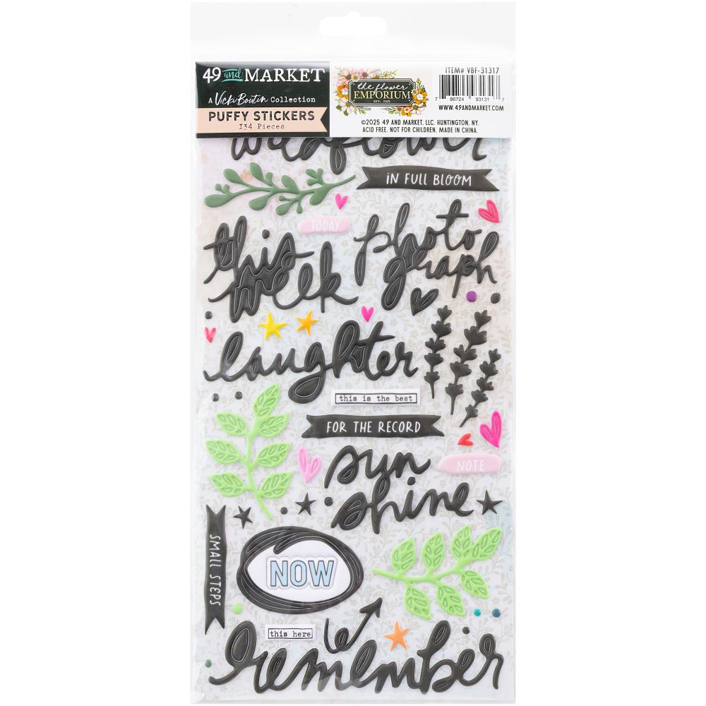 49 And Market Puffy Stickers - The Flower Emporium by Vicki Boutin