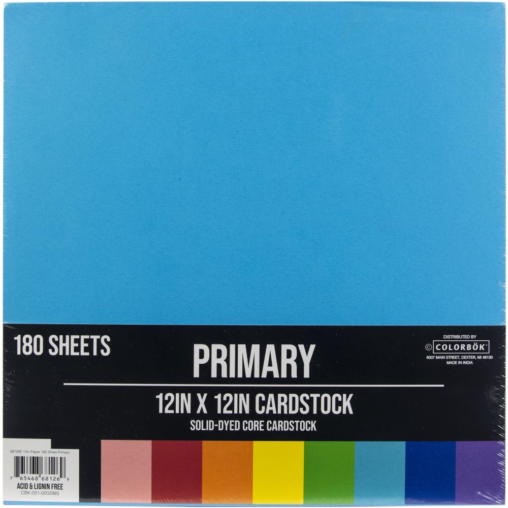 Colorbok Cardstock Assortment 12"X12" 180/Pkg