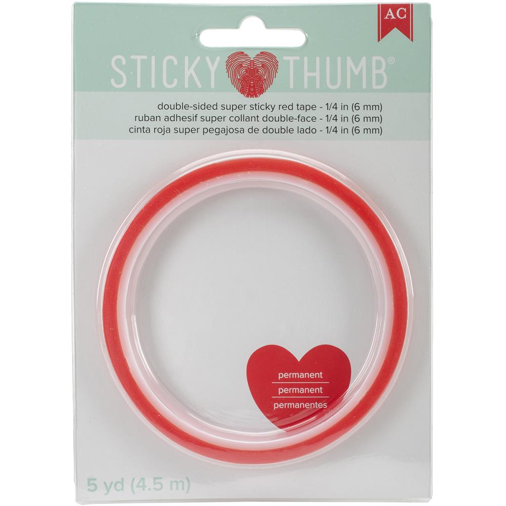 Sticky Thumb Double-Sided Super Sticky Red Tape - .25"