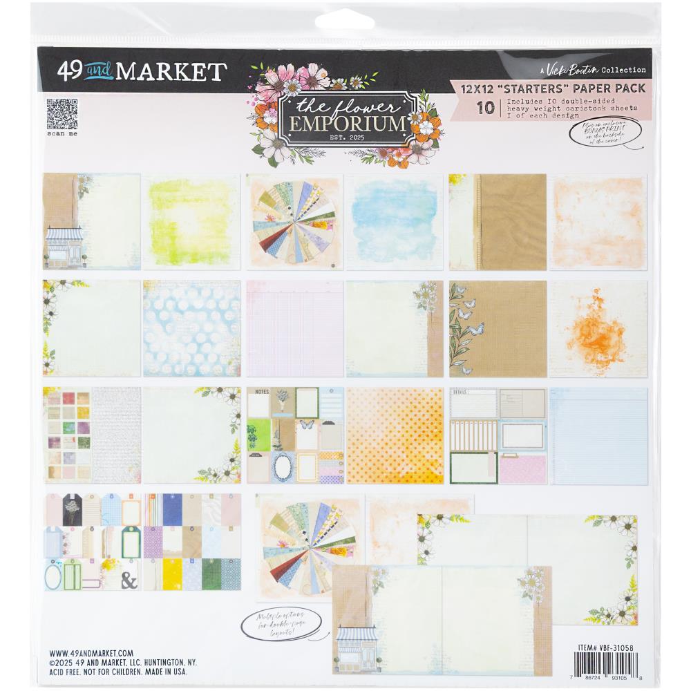 49 And Market Collection Pack 12"X12" - The Flower Emporium by Vicki Boutin