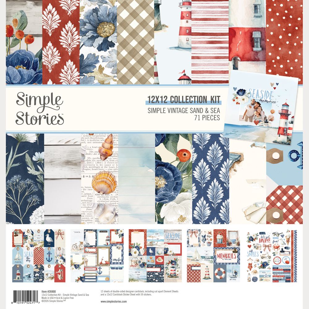 Simple Stories Collection Kit 12"X12" - Simple Vintage Sand & Sea
