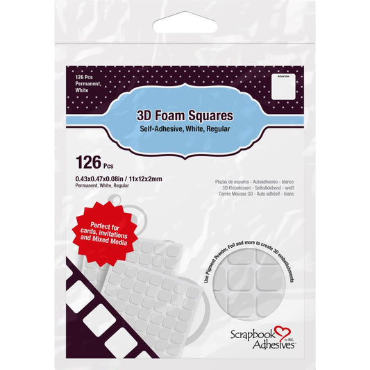 Scrapbook Adhesives 3D Self-Adhesive Foam Squares 126/Pkg - White