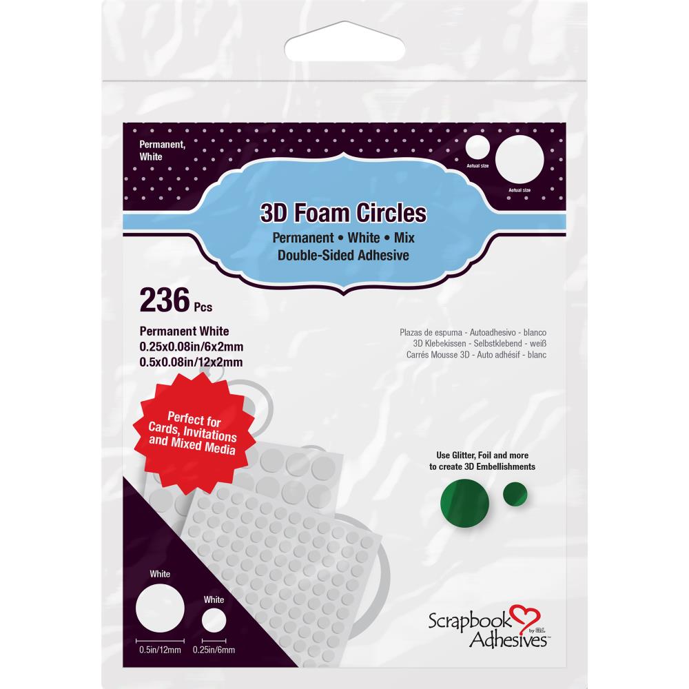 Scrapbook Adhesives 3D Foam Circles White - Asst. Sizes