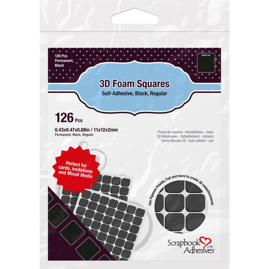 Scrapbook Adhesives 3D Self-Adhesive Foam Squares 126/Pkg - Black