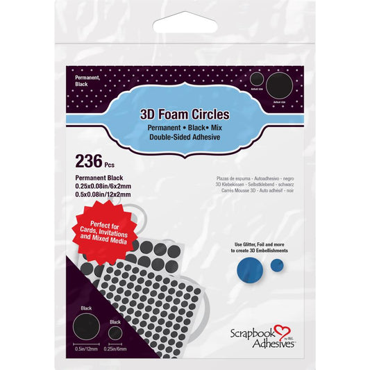 Scrapbook Adhesives 3D Foam Circles Black - Asst. Sizes