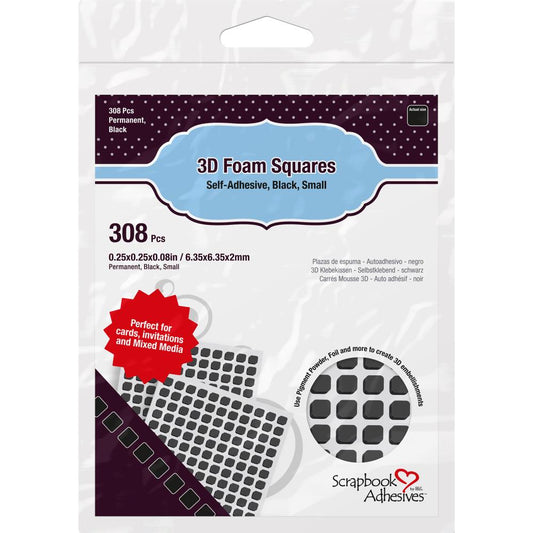 Scrapbook Adhesives 3D Self-Adhesive Foam Squares 308/Pkg - Black