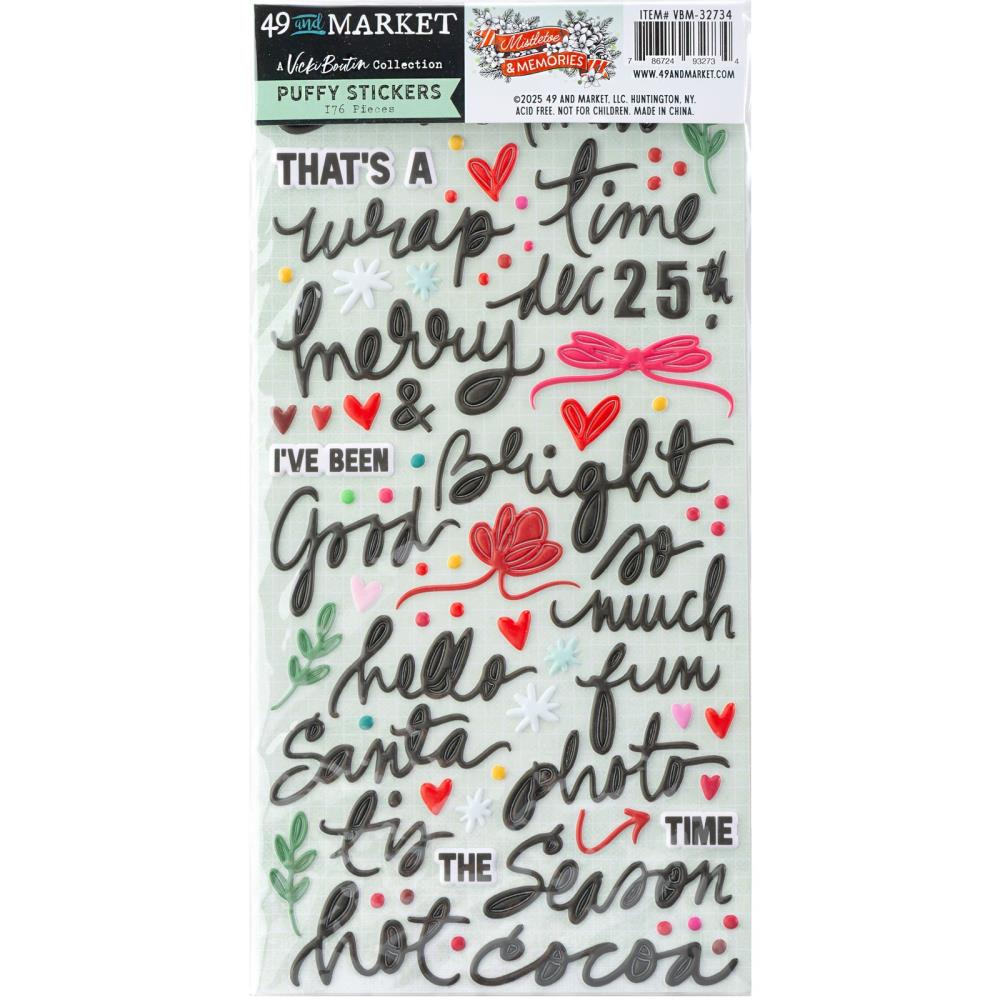 49 And Market Puffy Stickers - Mistletoe and Memories