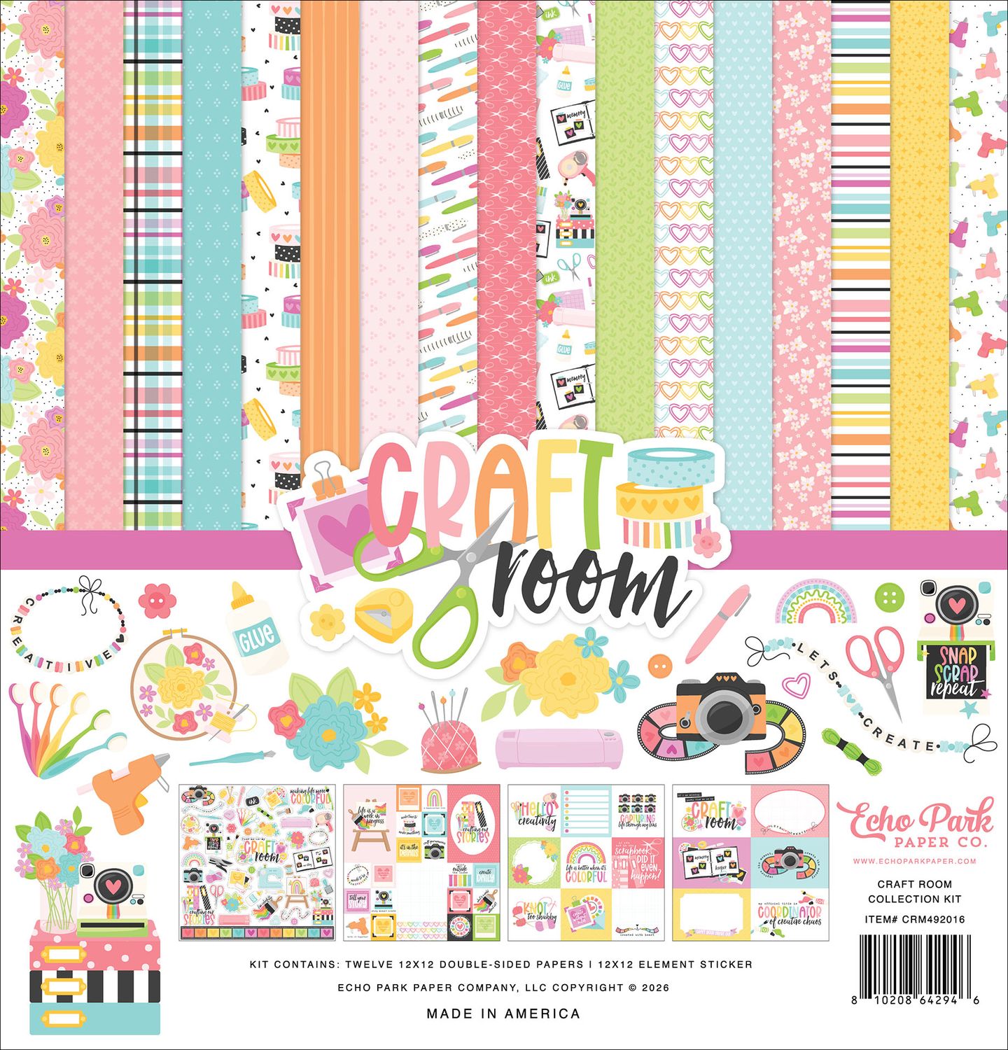 Echo Park Collection Kit 12"X12" - Craft Room