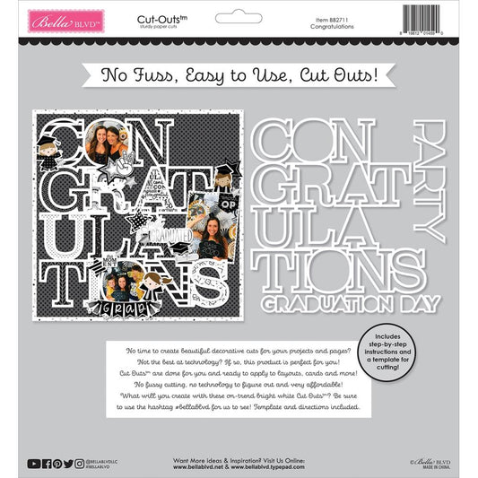Bella Blvd Cap & Gown Cut-Outs - Congratulations
