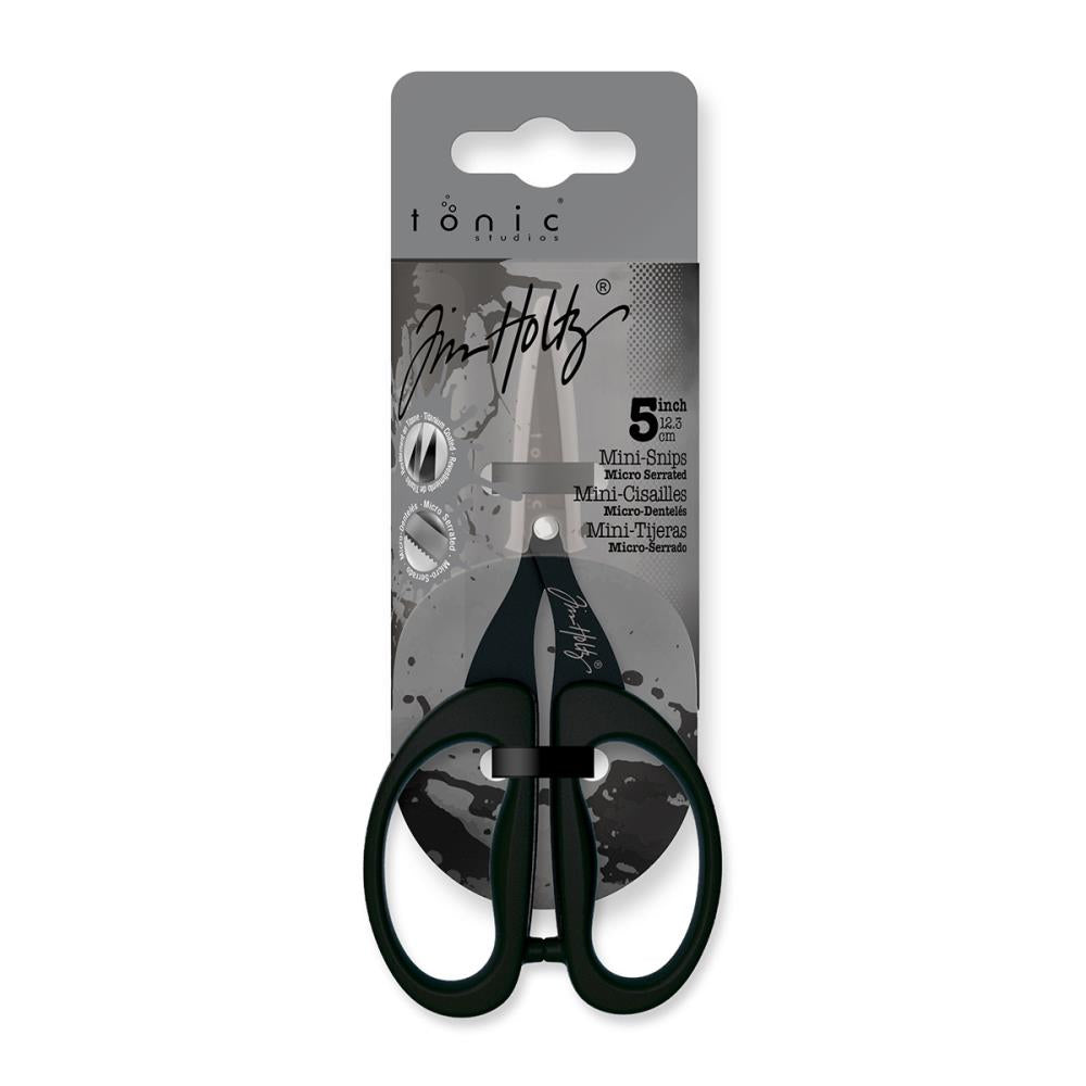 Tim Holtz Non-Stick Titanium Micro Serrated Mini Snips 5"