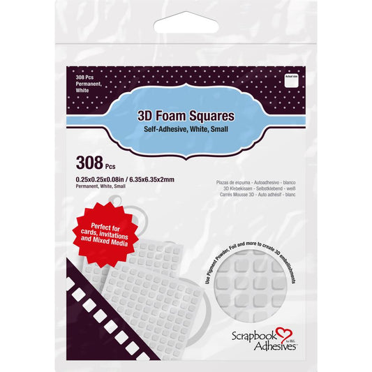 Scrapbook Adhesives 3D Self-Adhesive Foam Squares 308/Pkg - White