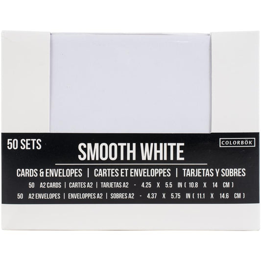 Colorbok A2 Cards W/Envelopes (4.375"X5.75") 50/Pkg