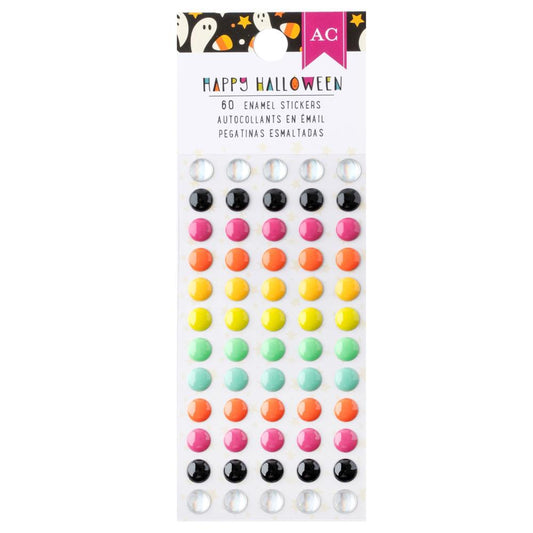 American Crafts Happy Halloween Enamel Dots 60/Pkg