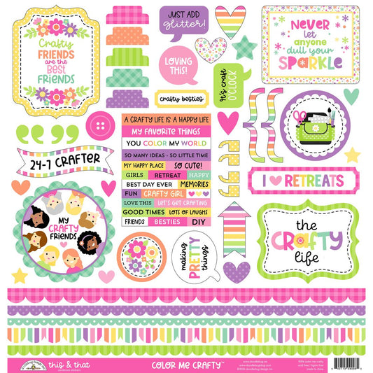 Doodlebug This & That Cardstock Stickers - Color Me Crafty