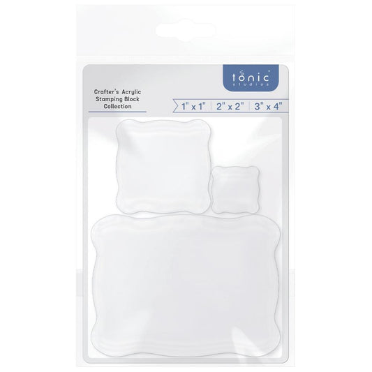 Tonic Studios Acrylic Stamping Blocks - Pk of 3 Asst. Sizes