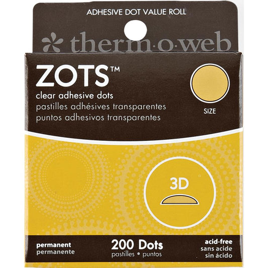 Zots Clear Adhesive Dots - 3D 200/pkg