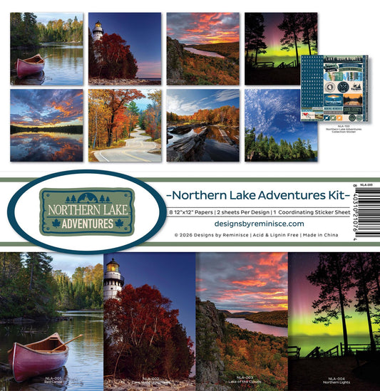 Reminisce Collection Kit 12"X12" - Northern Lake Adventures Kit