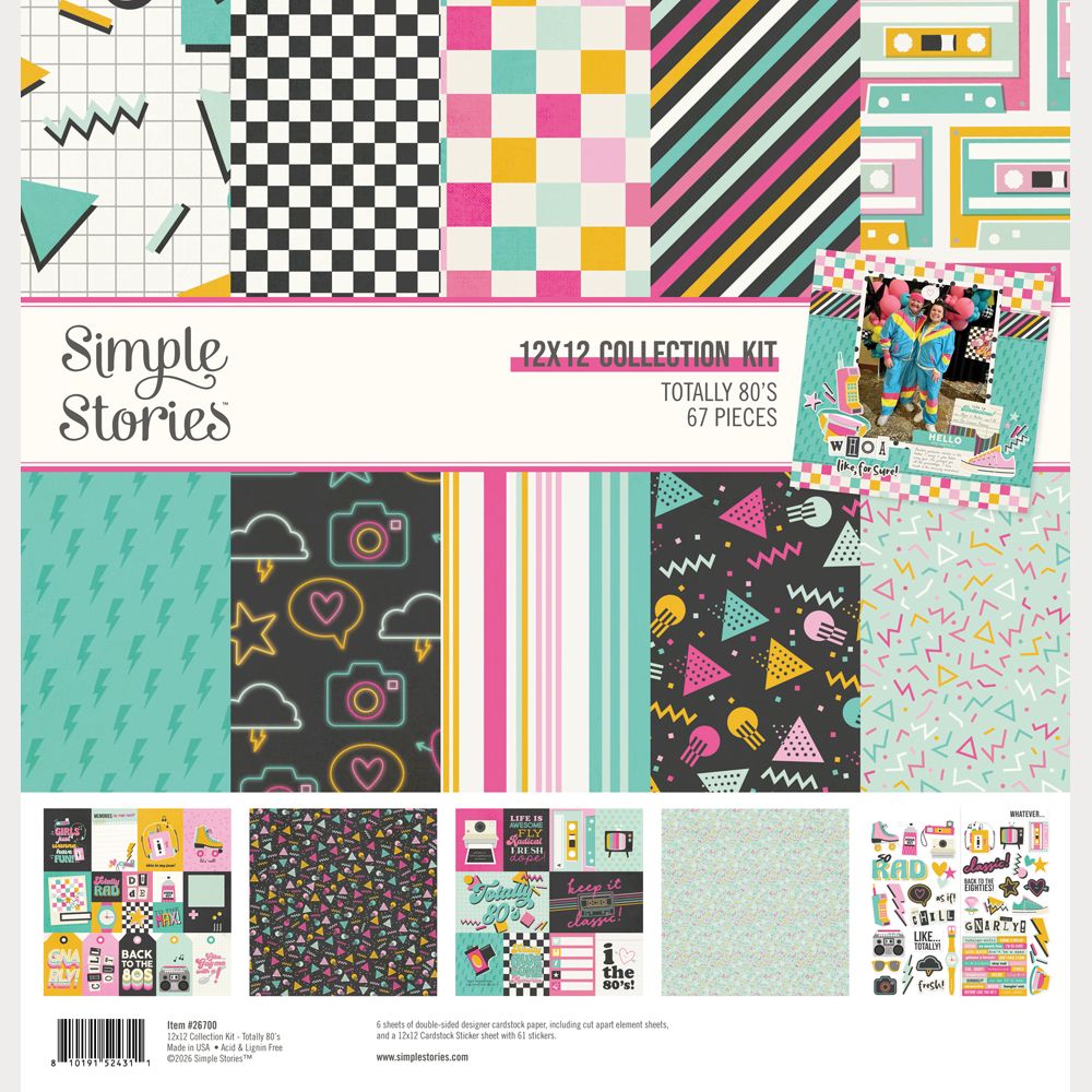 Simple Stories Collection Kit 12"X12" - Totally 80's