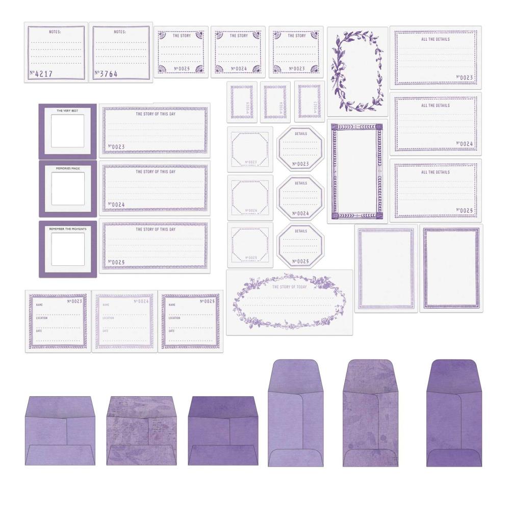 49 & Market Color Swatch: Lavender Ticket And Envelope Essentials
