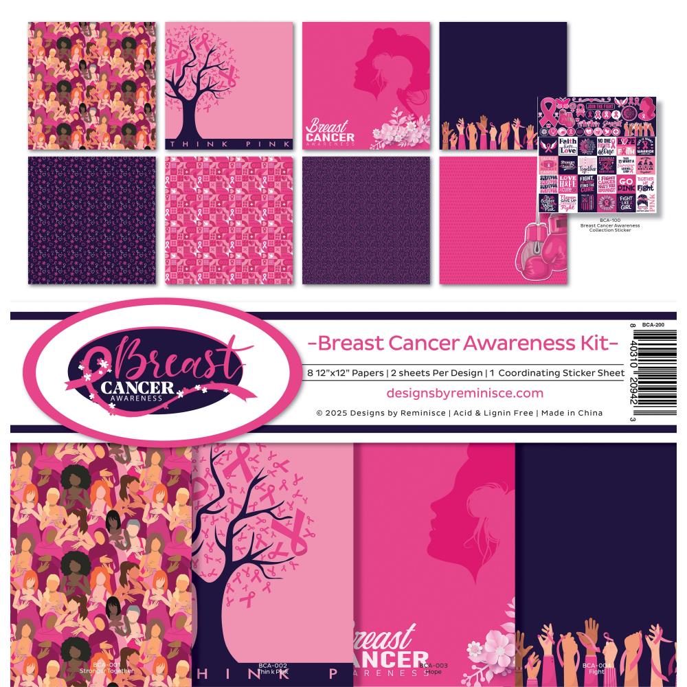 Reminisce Collection Kit 12"X12" - Breast Cancer Awareness