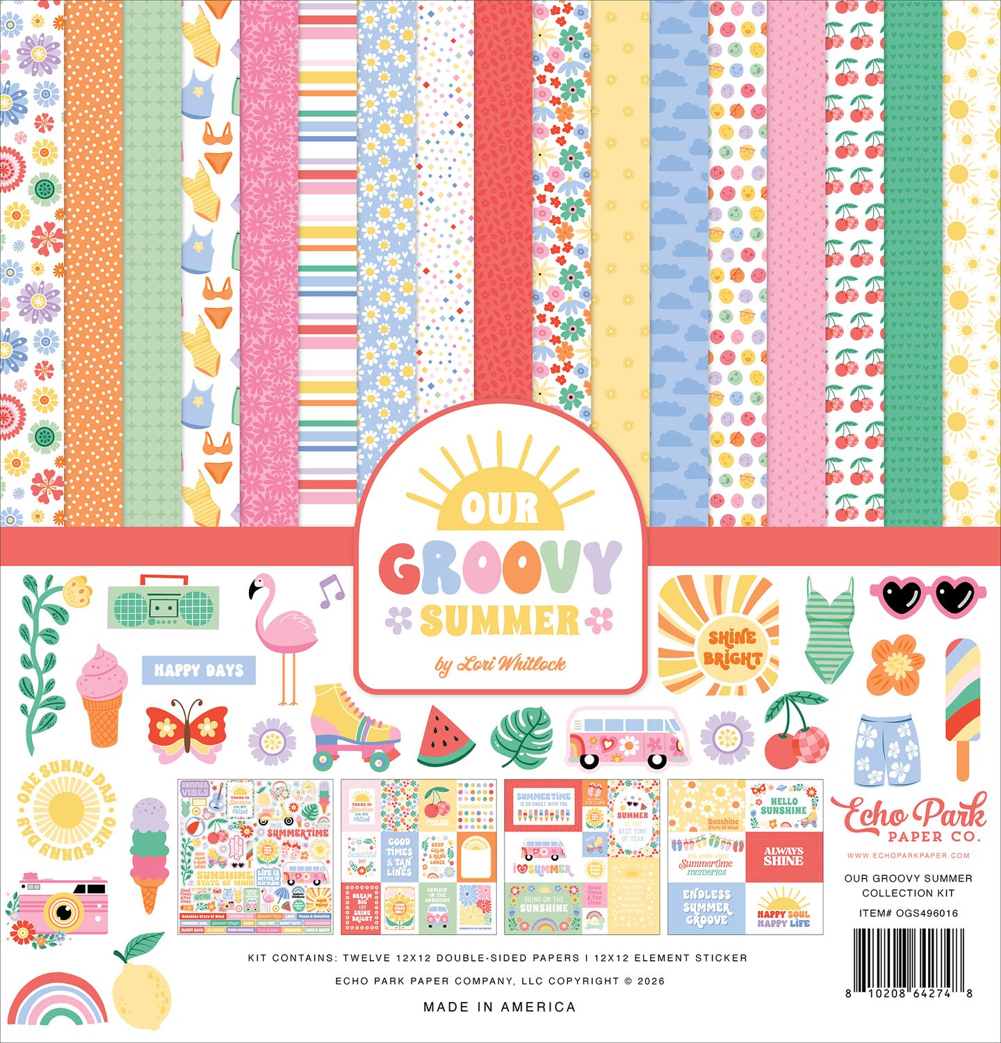 Echo Park Collection Kit 12"X12" - Our Groovy Summer