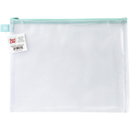 Avery Elle Zippered Vinyl Mesh Pouch - Large